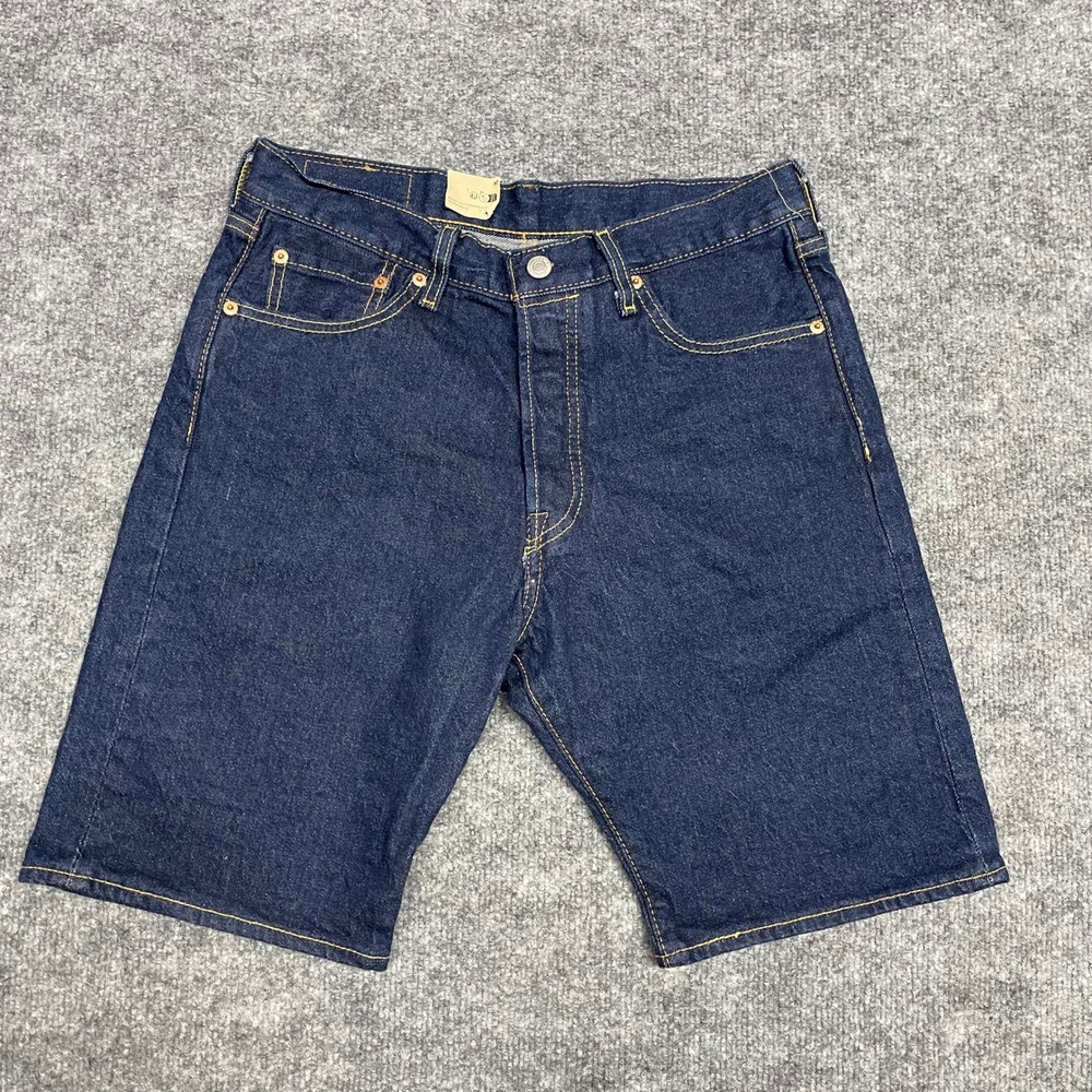 Levis 501 Denim Short Jeans Mens Size 30 Original Fit Indigo Blue Button Fly NEW